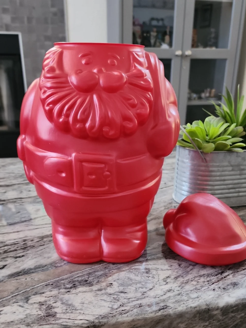 PackerWare Vintage Blow Mold Santa Claus Cookie Jar, 1980s